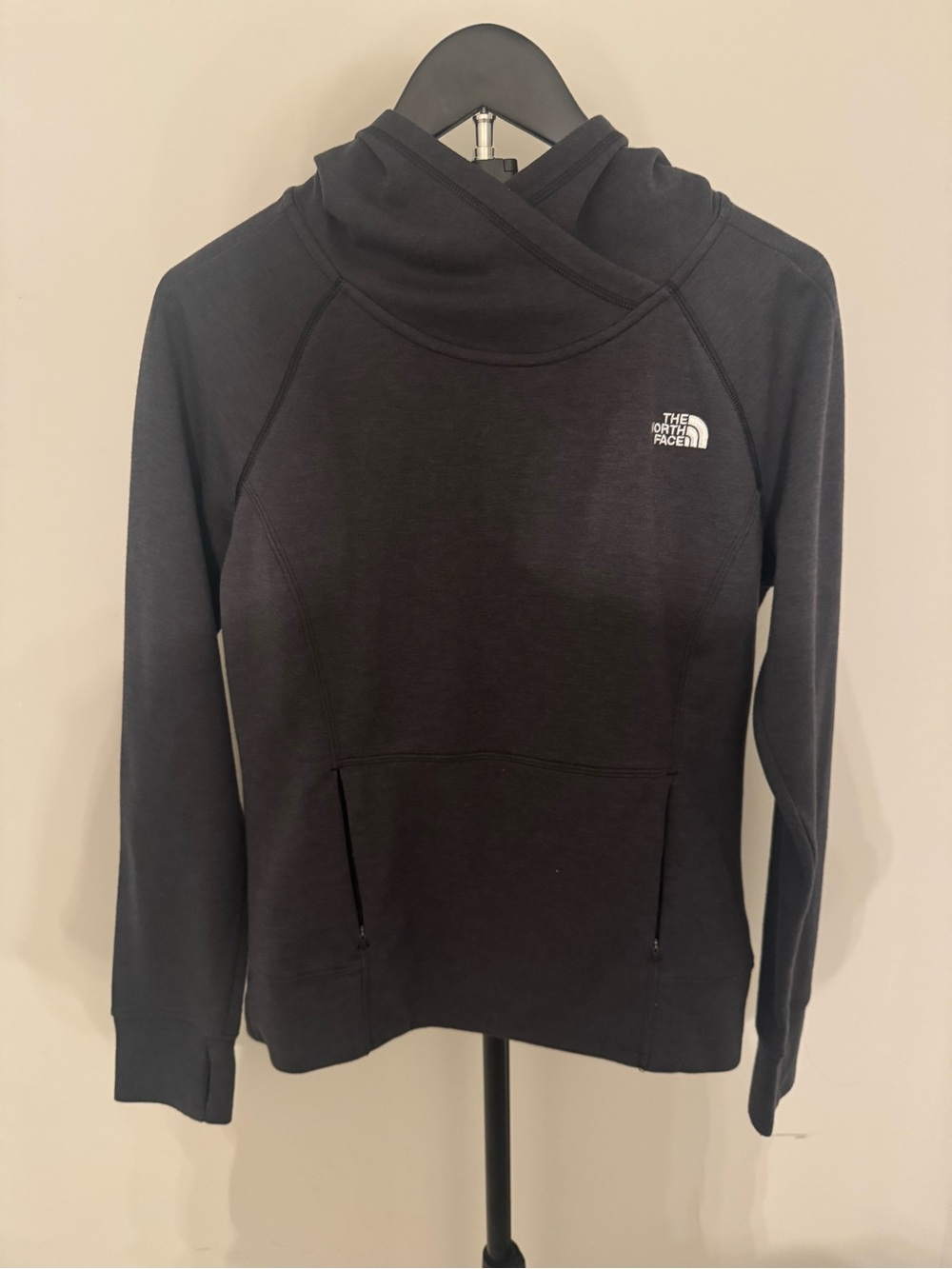 The North Face Black Cross-Neck Pullover Hoodie